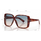 Tom Ford - Occhiali da Sole Yvonne - Occhiali da Sole Oversize - Havana Bionda - Occhiali da Sole - Tom Ford Eyewear