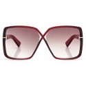Tom Ford - Occhiali da Sole Yvonne - Occhiali da Sole Oversize - Rosso - Occhiali da Sole - Tom Ford Eyewear