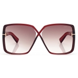 Tom Ford - Occhiali da Sole Yvonne - Occhiali da Sole Oversize - Rosso - Occhiali da Sole - Tom Ford Eyewear