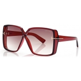 Tom Ford - Occhiali da Sole Yvonne - Occhiali da Sole Oversize - Rosso - Occhiali da Sole - Tom Ford Eyewear