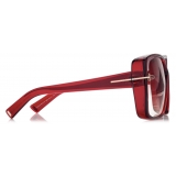 Tom Ford - Occhiali da Sole Yvonne - Occhiali da Sole Oversize - Rosso - Occhiali da Sole - Tom Ford Eyewear