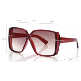 Tom Ford - Occhiali da Sole Yvonne - Occhiali da Sole Oversize - Rosso - Occhiali da Sole - Tom Ford Eyewear