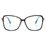 Tom Ford - Blue Block Butterfly Optical Glasses - Dark Havana - Optical Glasses - Tom Ford Eyewear