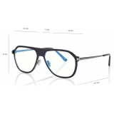 Tom Ford - Blue Block Pilot Optical Glasses - Red Havana - Optical Glasses - Tom Ford Eyewear