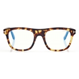 Tom Ford - Occhiali da Vista Quadrati Blue Block - Havana Chiaro - Occhiali da Vista - Tom Ford Eyewear