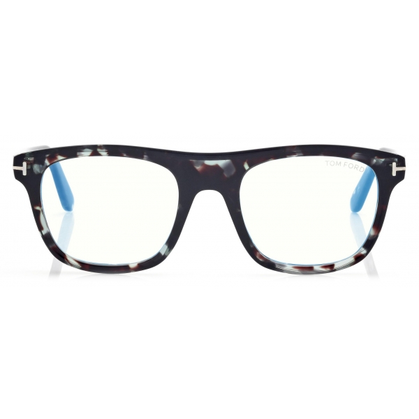 Tom Ford - Blue Block Square Optical Glasses - Light Havana - Optical Glasses - Tom Ford Eyewear