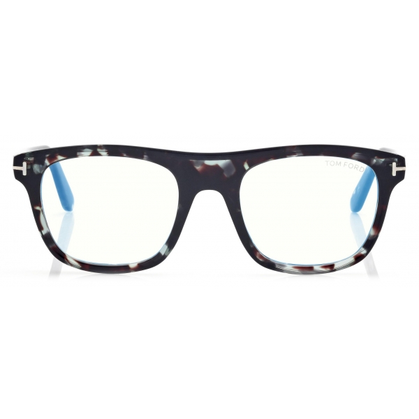 Tom Ford - Occhiali da Vista Quadrati Blue Block - Havana Chiaro - Occhiali da Vista - Tom Ford Eyewear