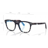 Tom Ford - Blue Block Square Optical Glasses - Light Havana - Optical Glasses - Tom Ford Eyewear