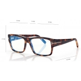 Tom Ford - Blue Block Square Optical Glasses - Light Havana - Optical Glasses - Tom Ford Eyewear