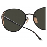 Linda Farrow - Fielder Cat Eye Sunglasses in Matt Nickel - LFL1455C1SUN - Linda Farrow Eyewear