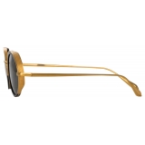 Linda Farrow - Finn Oval Sunglasses in Yellow Gold - Linda Farrow Eyewear