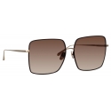 Linda Farrow - Hina Square Sunglasses in Brown - LFL1458C3SUN - Linda Farrow Eyewear