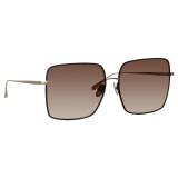 Linda Farrow - Hina Square Sunglasses in Brown - LFL1458C3SUN - Linda Farrow Eyewear