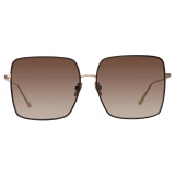 Linda Farrow - Hina Square Sunglasses in Brown - LFL1458C3SUN - Linda Farrow Eyewear