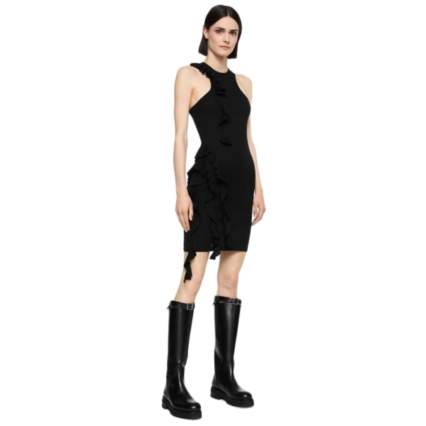 Dondup - Sheath Dress with Ruffles - Black - Dresses - Luxury Exclusive Collection
