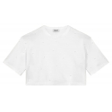 Dondup - T-shirt Cropped con Dettaglio Perline - Bianco - T-shirt - Luxury Exclusive Collection