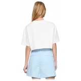 Dondup - Cropped T-shirt with Beaded Detail - White - T-shirt - Luxury Exclusive Collection