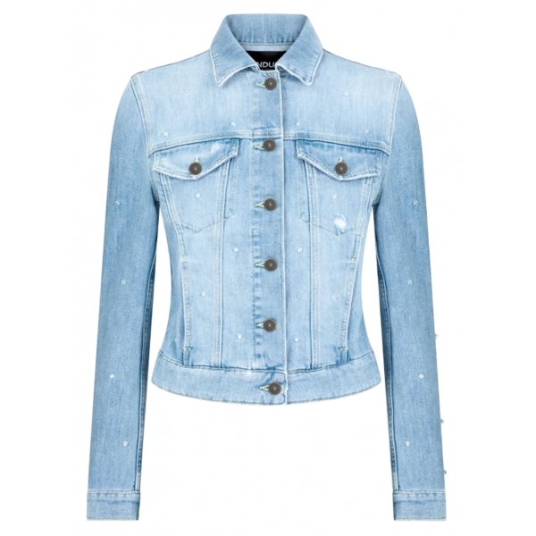 Dondup - Denim Jacket with Application Detail - Blue - Jacket - Luxury Exclusive Collection