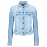 Dondup - Denim Jacket with Application Detail - Blue - Jacket - Luxury Exclusive Collection