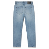 Dondup - Unwashed Canvas Cropped Jeans - Blue - Trousers - Luxury Exclusive Collection