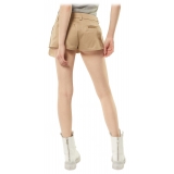 Dondup - Gonna Pantaloncino Corta a Vita Bassa - Beige - Gonna - Luxury Exclusive Collection