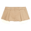 Dondup - Gonna Pantaloncino Corta a Vita Bassa - Beige - Gonna - Luxury Exclusive Collection