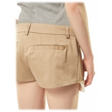 Dondup - Gonna Pantaloncino Corta a Vita Bassa - Beige - Gonna - Luxury Exclusive Collection