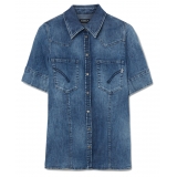 Dondup - Cotton Western Shirt - Blue - Shirt - Luxury Exclusive Collection