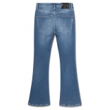 Dondup - Washed Canvas Trumpet Jeans - Blue - Trousers - Luxury Exclusive Collection