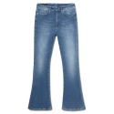 Dondup - Jeans a Trombetta in Tela Slavata - Blu - Pantalone - Luxury Exclusive Collection