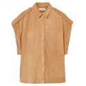 Dondup - Camicia Oversized in Vera Pelle - Cammello - Camicia - Luxury Exclusive Collection