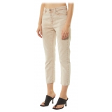 Dondup -  Jeans Cropped in Tela Slavata - Beige - Pantalone - Luxury Exclusive Collection
