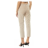 Dondup -  Jeans Cropped in Tela Slavata - Beige - Pantalone - Luxury Exclusive Collection