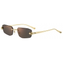 Cartier - Rettangolare - Oro Lenti Grigio - Panthère de Cartier Collection - Occhiali da Sole - Cartier Eyewear