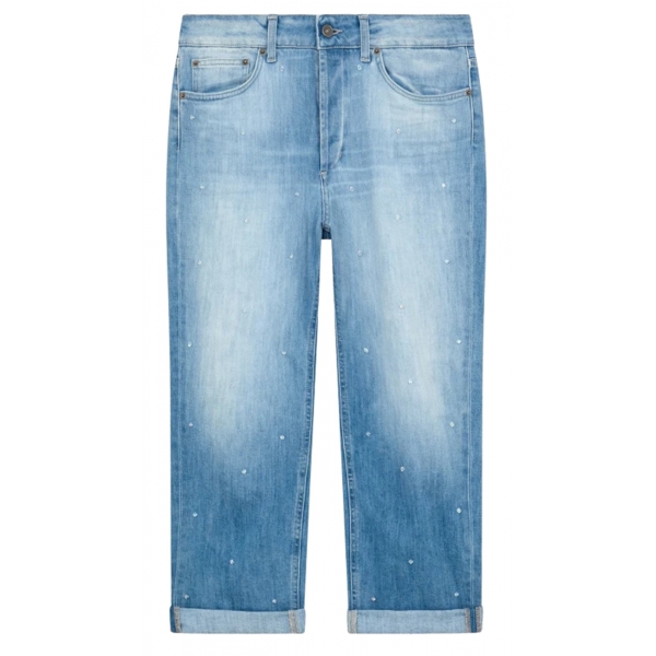 Dondup -  Jeans with Dot Light Appliqué Detail - Blue - Trousers - Luxury Exclusive Collection