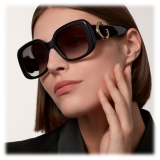 Cartier - Square - Black Gold Grey Lenses - Panthère de Cartier Collection - Sunglasses - Cartier Eyewear
