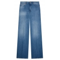 Dondup - Lightweight Denim Canvas Flared Jeans - Blue - Trousers - Luxury Exclusive Collection
