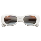 Cartier - Rectangular - White Gold Grey Lenses - Panthère de Cartier Collection - Sunglasses - Cartier Eyewear