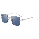 Cartier - Squadrati - Titanio Finitura Platino Lenti Blu - Pasha de Cartier Collection - Occhiali da Sole - Cartier Eyewear