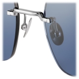 Cartier - Square - Platinum Finish Titanium Blue Lenses - Pasha de Cartier Collection - Sunglasses - Cartier Eyewear