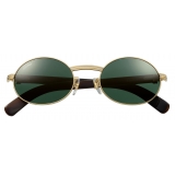 Cartier - Oval - White Horn Gold Green Lenses - Première de Cartier Collection - Sunglasses - Cartier Eyewear