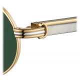 Cartier - Oval - White Horn Gold Green Lenses - Première de Cartier Collection - Sunglasses - Cartier Eyewear