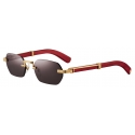 Cartier - Rectangular - Red Horn Gold Grey Lenses - Première de Cartier Collection - Sunglasses - Cartier Eyewear