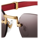 Cartier - Rectangular - Red Horn Gold Grey Lenses - Première de Cartier Collection - Sunglasses - Cartier Eyewear