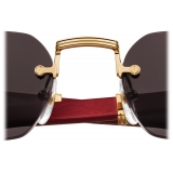 Cartier - Rectangular - Red Horn Gold Grey Lenses - Première de Cartier Collection - Sunglasses - Cartier Eyewear