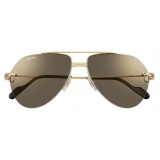 Cartier - Aviator - Gold Grey Lenses - Première de Cartier Collection - Sunglasses - Cartier Eyewear