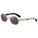 Cartier - Oval - White Horn Gold Grey Lenses - Première de Cartier Collection - Sunglasses - Cartier Eyewear