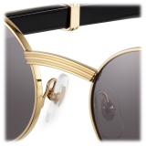 Cartier - Oval - White Horn Gold Grey Lenses - Première de Cartier Collection - Sunglasses - Cartier Eyewear