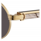 Cartier - Ovali - Corno Bianco Oro Grigio - Première de Cartier Collection - Occhiali da Sole - Cartier Eyewear