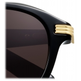 Cartier - Rotondi - Nero Lenti Grigio - Première de Cartier Collection - Occhiali da Sole - Cartier Eyewear